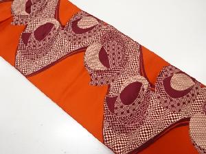 流水に抽象模様織り出し　名古屋帯